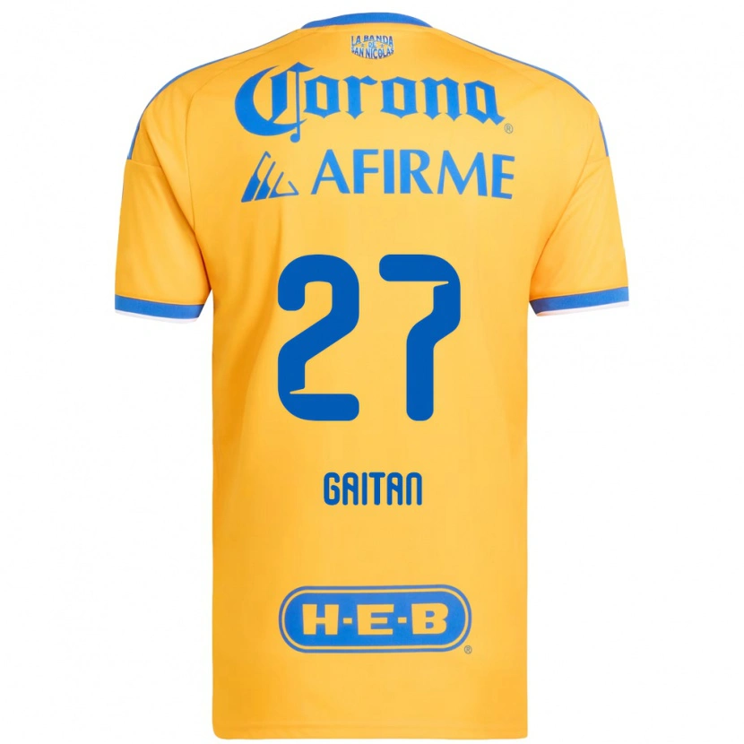 Danxen Mujer Camiseta Natalia Gaitan #27 Amarillo Azul 1ª Equipación 2026/27 La Camisa México