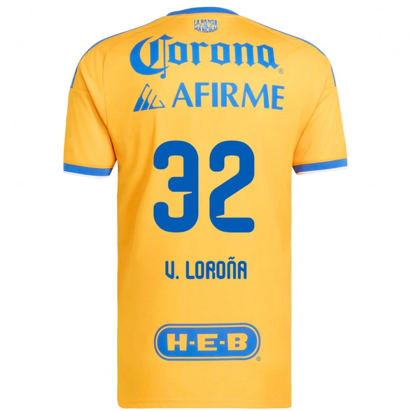 Danxen Mujer Camiseta Vladímir Loroña #32 Amarillo Azul 1ª Equipación 2026/27 La Camisa México