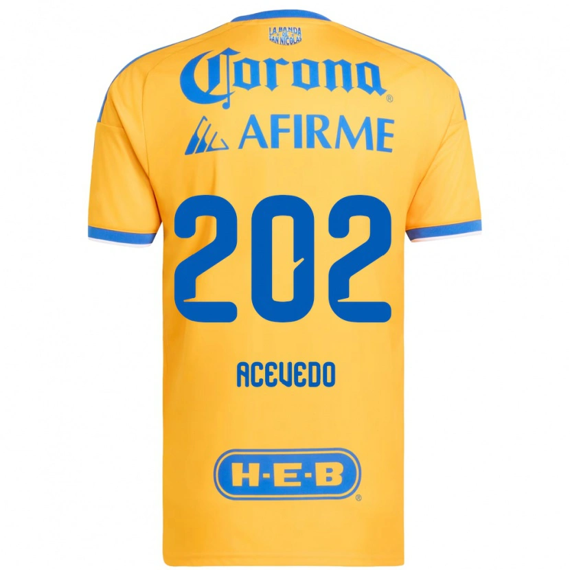 Danxen Mujer Camiseta José Acevedo #202 Amarillo Azul 1ª Equipación 2026/27 La Camisa México