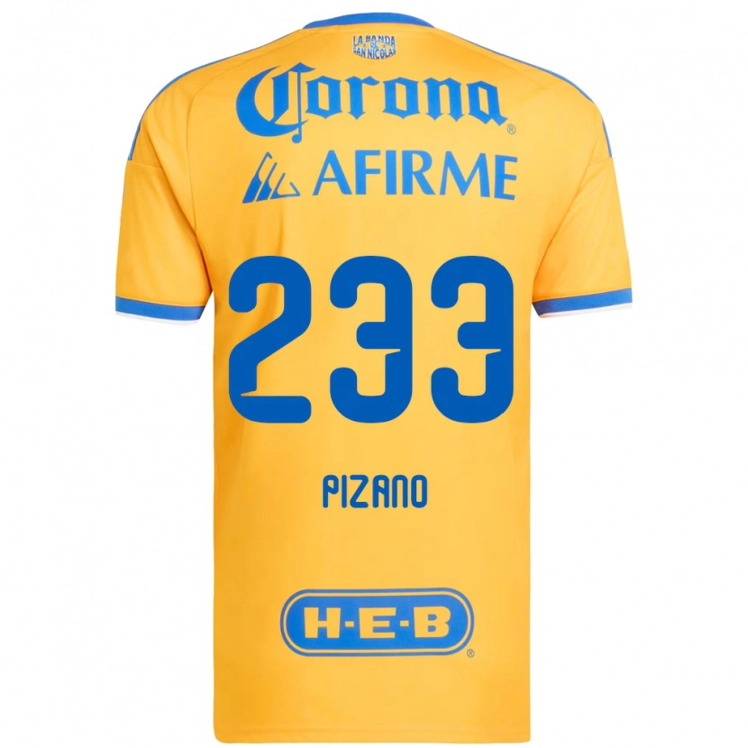 Danxen Mujer Camiseta Juan Pizano #233 Amarillo Azul 1ª Equipación 2026/27 La Camisa México