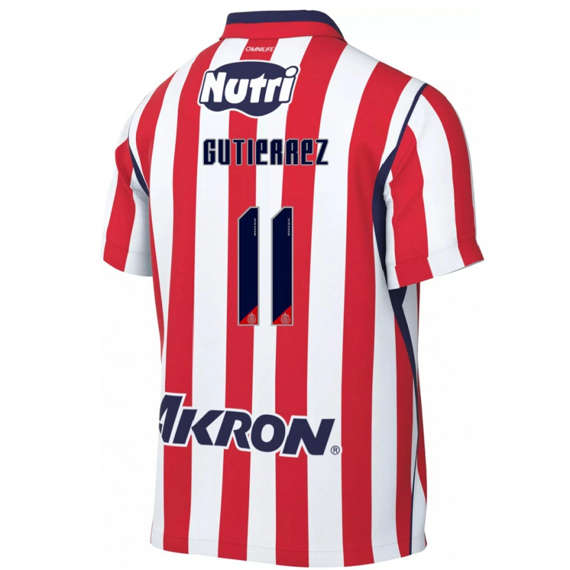 Danxen Mujer Camiseta Brian Gutiérrez #11 Rojo Blanco 1ª Equipación 2026/27 La Camisa México