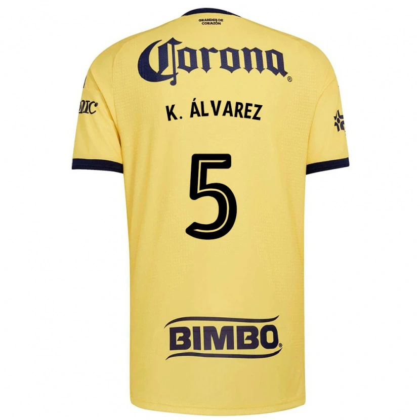 Danxen Mujer Camiseta Kevin Álvarez #5 Amarillo Rojo Negro 1ª Equipación 2026/27 La Camisa México