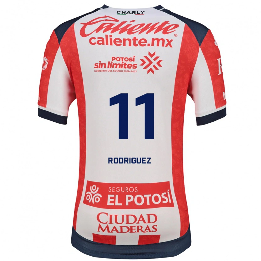 Danxen Mujer Camiseta David Rodríguez #11 Rojo Blanco Negro 1ª Equipación 2026/27 La Camisa México