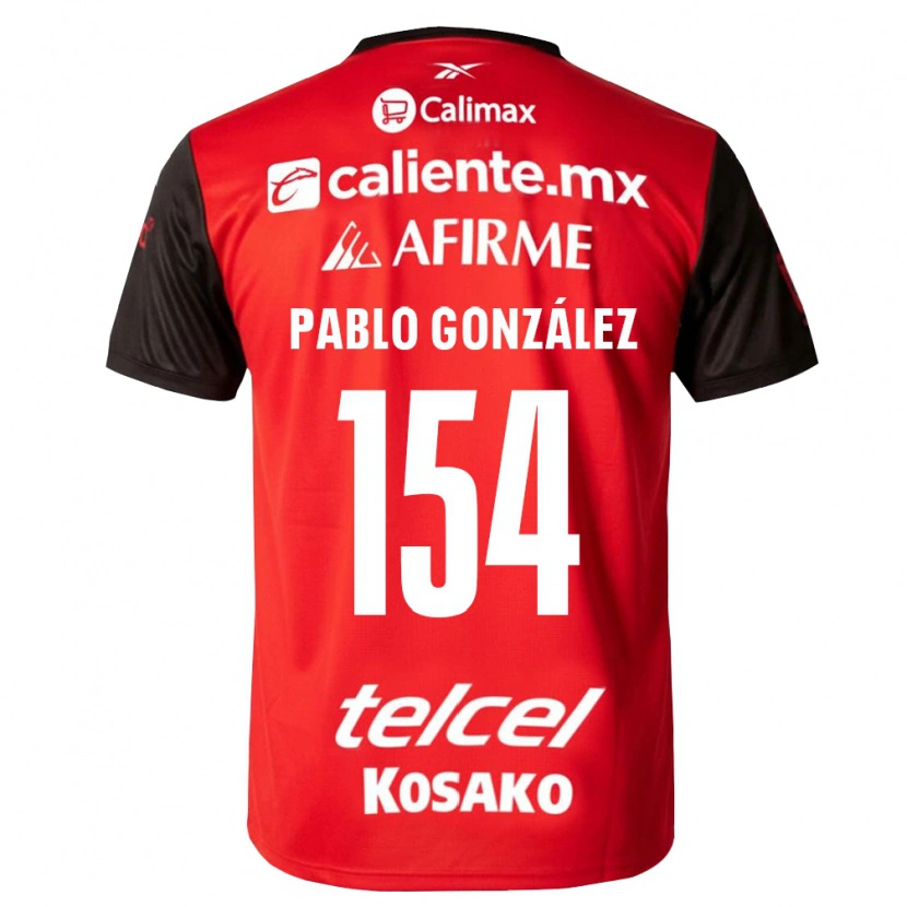Danxen Mujer Camiseta Juan Pablo González #154 Negro Rojo 1ª Equipación 2026/27 La Camisa México