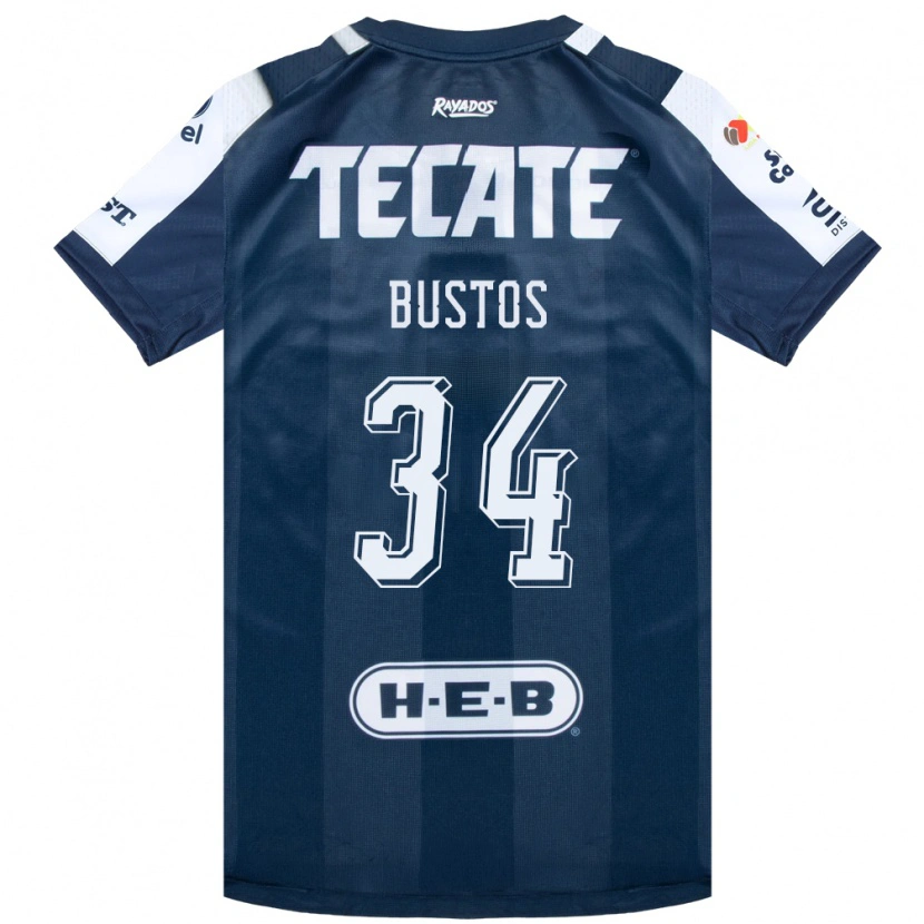 Danxen Mujer Camiseta César Bustos #34 Azul Tinta Blanco Rojo 1ª Equipación 2026/27 La Camisa México
