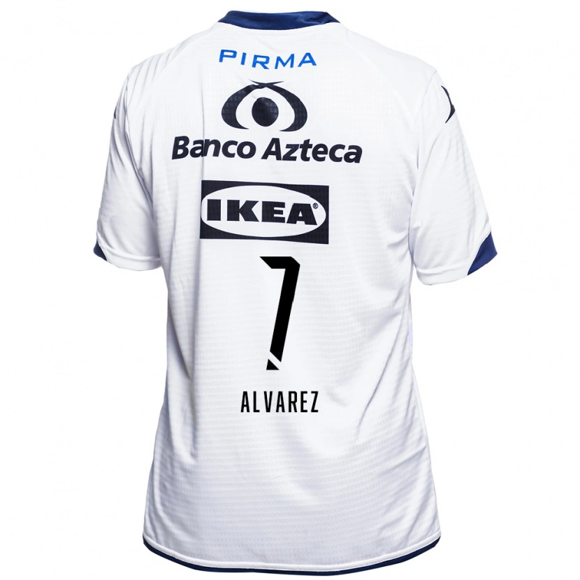Danxen Mujer Camiseta Daniel Álvarez #7 Blanco Negro Azul 1ª Equipación 2026/27 La Camisa México