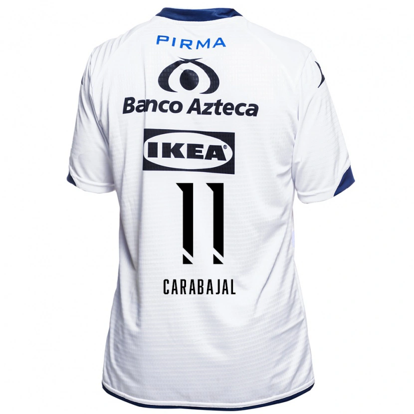Danxen Mujer Camiseta Gabriel Carabajal #11 Blanco Negro Azul 1ª Equipación 2026/27 La Camisa México