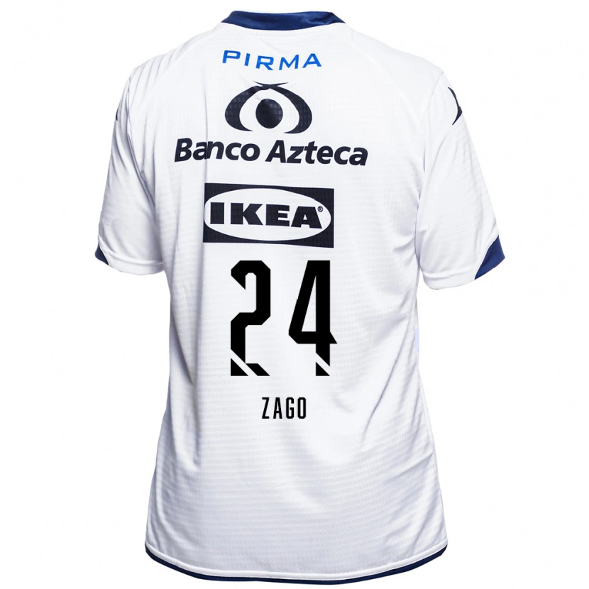 Danxen Mujer Camiseta Diego Zago #24 Blanco Negro Azul 1ª Equipación 2026/27 La Camisa México