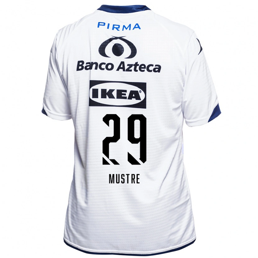 Danxen Mujer Camiseta Eduardo Mustre #29 Blanco Negro Azul 1ª Equipación 2026/27 La Camisa México
