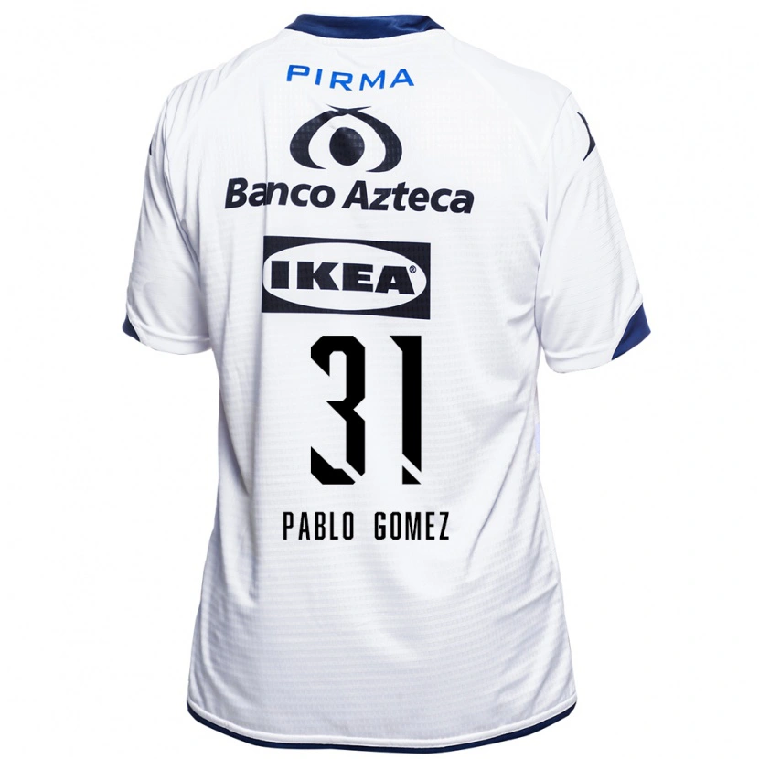 Danxen Mujer Camiseta Juan Pablo Gómez #31 Blanco Negro Azul 1ª Equipación 2026/27 La Camisa México