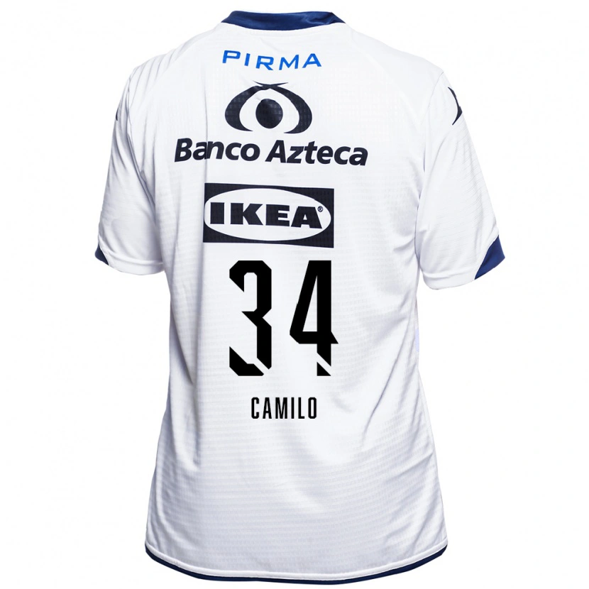 Danxen Mujer Camiseta Lucas Camilo #34 Blanco Negro Azul 1ª Equipación 2026/27 La Camisa México