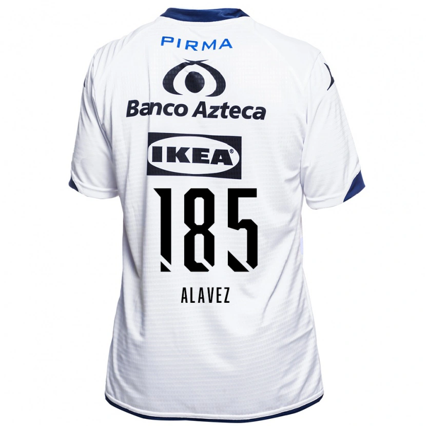Danxen Mujer Camiseta Brian Alavez #185 Blanco Negro Azul 1ª Equipación 2026/27 La Camisa México