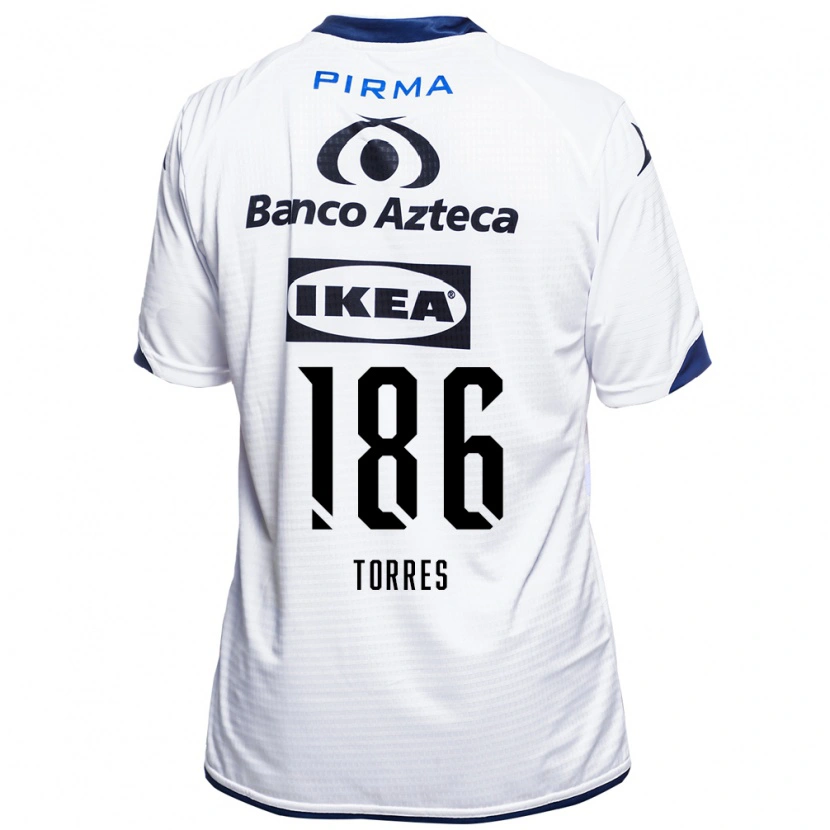 Danxen Mujer Camiseta Cristopher Torres #186 Blanco Negro Azul 1ª Equipación 2026/27 La Camisa México
