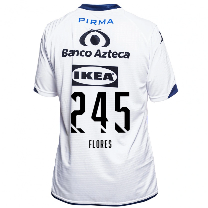 Danxen Mujer Camiseta José Flores #245 Blanco Negro Azul 1ª Equipación 2026/27 La Camisa México