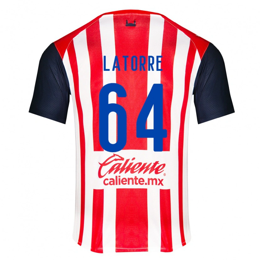 Danxen Mujer Camiseta Diego Latorre #64 Rojo Negro Blanco 1ª Equipación 2026/27 La Camisa México