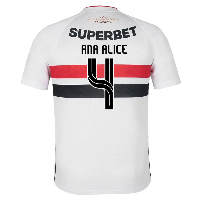 Danxen Mujer Camiseta Ana Alice Luciano Da Silva #4 Blanco Rojo Negro 1ª Equipación 2026/27 La Camisa México