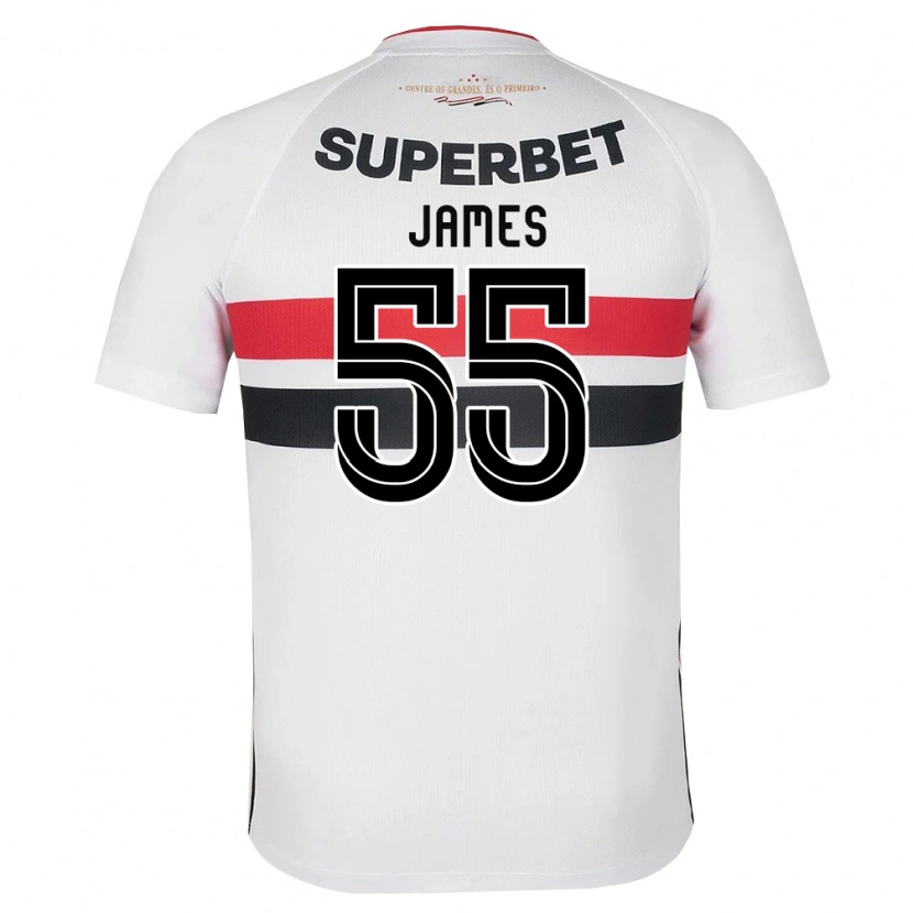 Danxen Mujer Camiseta James Rodriguez #55 Blanco Rojo Negro 1ª Equipación 2026/27 La Camisa México