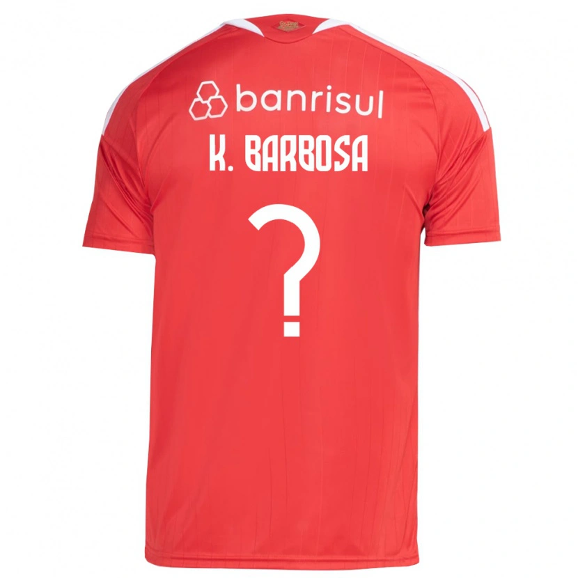 Danxen Mujer Camiseta Kauã Barbosa #0 Rojo Blanco 1ª Equipación 2026/27 La Camisa México