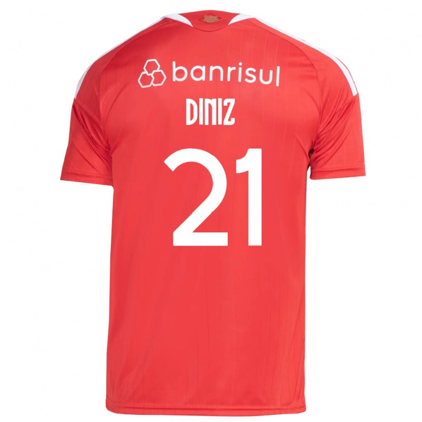 Danxen Mujer Camiseta Kauã Diniz #21 Rojo Blanco 1ª Equipación 2026/27 La Camisa México