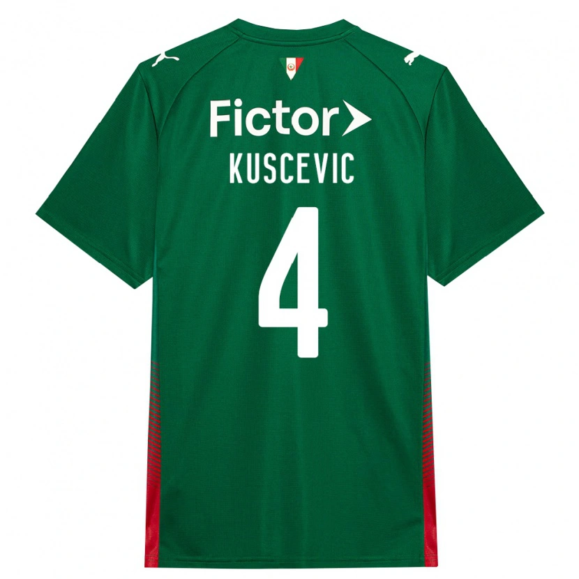 Danxen Mujer Camiseta Benjamin Kuscevic #4 Verde Rojo Blanco 1ª Equipación 2026/27 La Camisa México