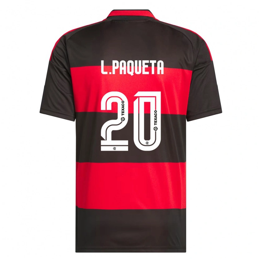 Danxen Mujer Camiseta Lucas Paquetá #20 Rojo Negro Blanco 1ª Equipación 2026/27 La Camisa México