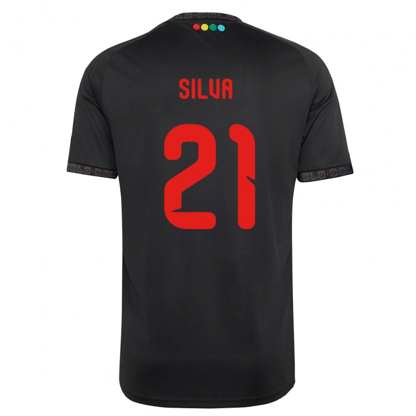 Danxen Mujer Camiseta Agustin Silva #21 Negro Rojo 2ª Equipación 2026/27 La Camisa México