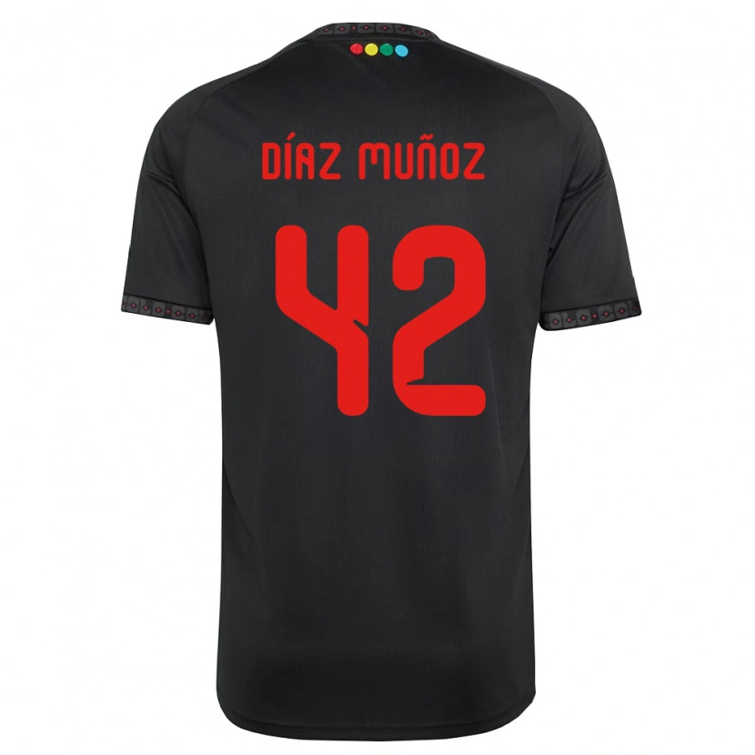 Danxen Mujer Camiseta Cristian Díaz Muñoz #42 Negro Rojo 2ª Equipación 2026/27 La Camisa México