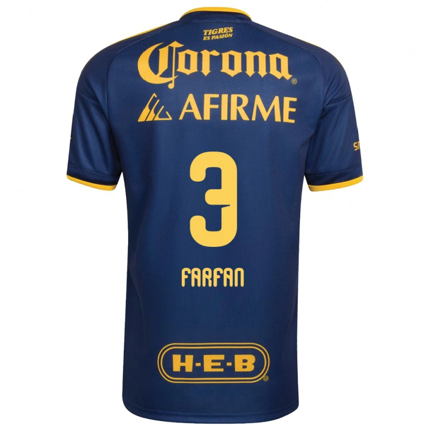 Danxen Mujer Camiseta Marco Farfán #3 Azul Real Amarillo 2ª Equipación 2026/27 La Camisa México