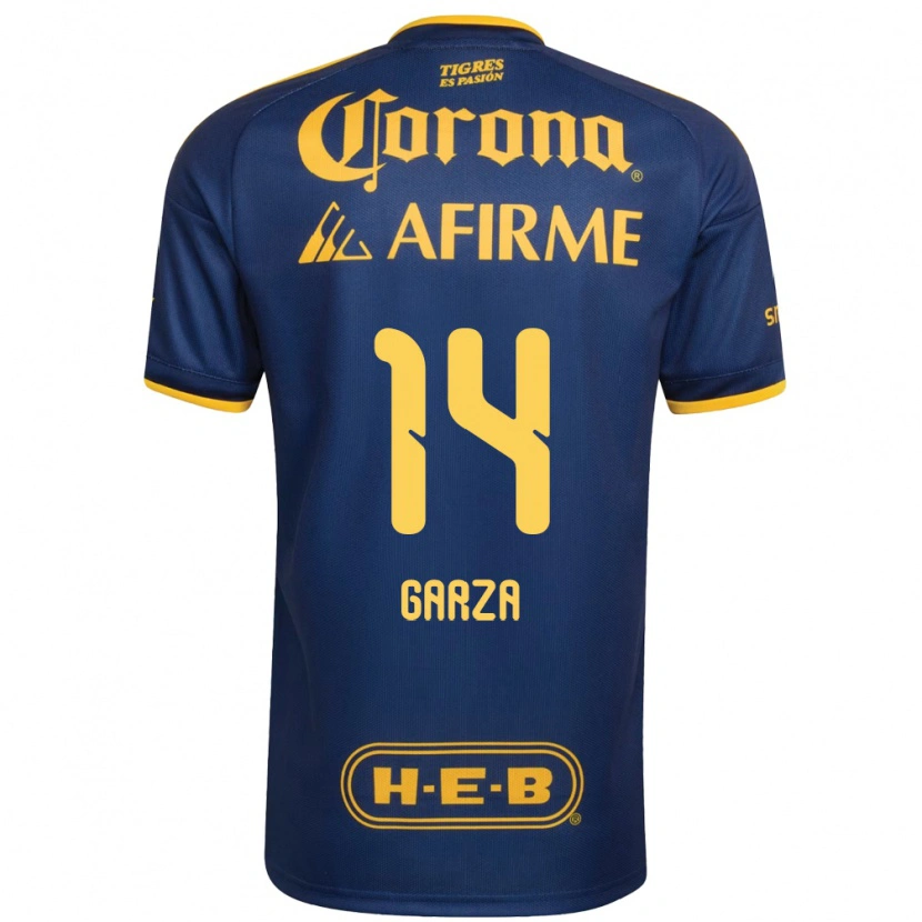 Danxen Mujer Camiseta Jesús Garza #14 Azul Real Amarillo 2ª Equipación 2026/27 La Camisa México