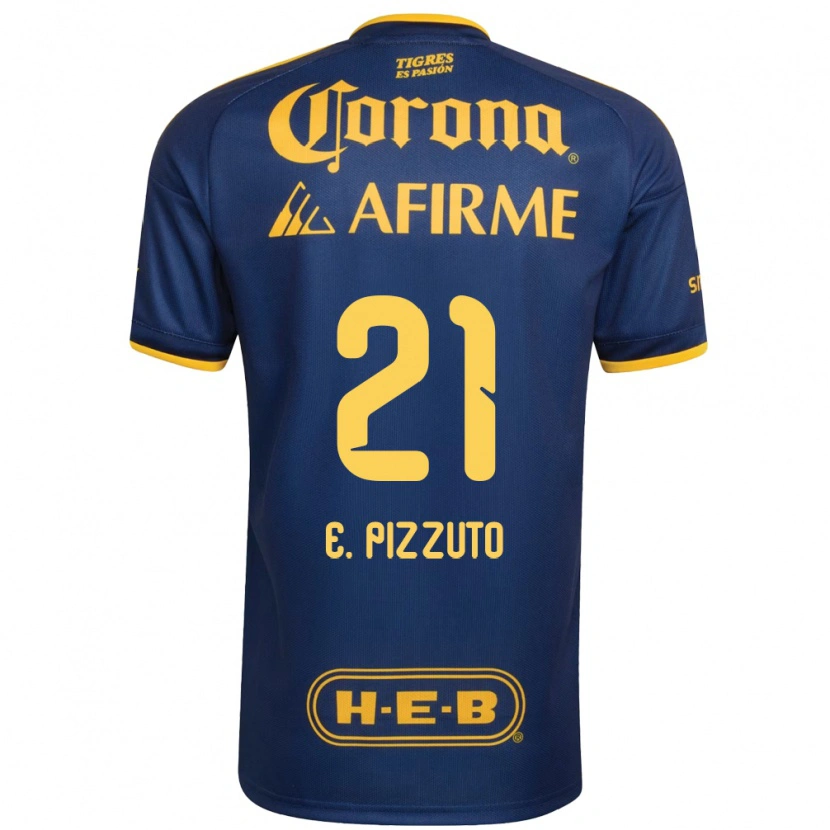 Danxen Mujer Camiseta Eugenio Pizzuto #21 Azul Real Amarillo 2ª Equipación 2026/27 La Camisa México