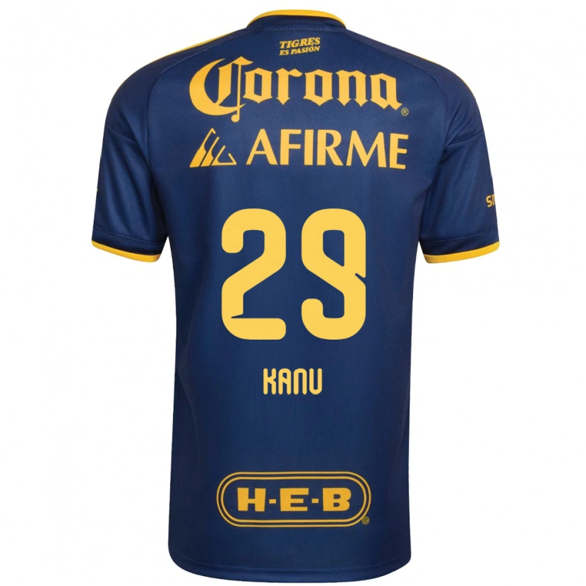 Danxen Mujer Camiseta Uchenna Kanu #29 Azul Real Amarillo 2ª Equipación 2026/27 La Camisa México
