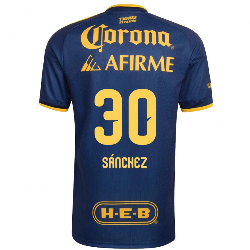 Danxen Mujer Camiseta Diego Sánchez #30 Azul Real Amarillo 2ª Equipación 2026/27 La Camisa México