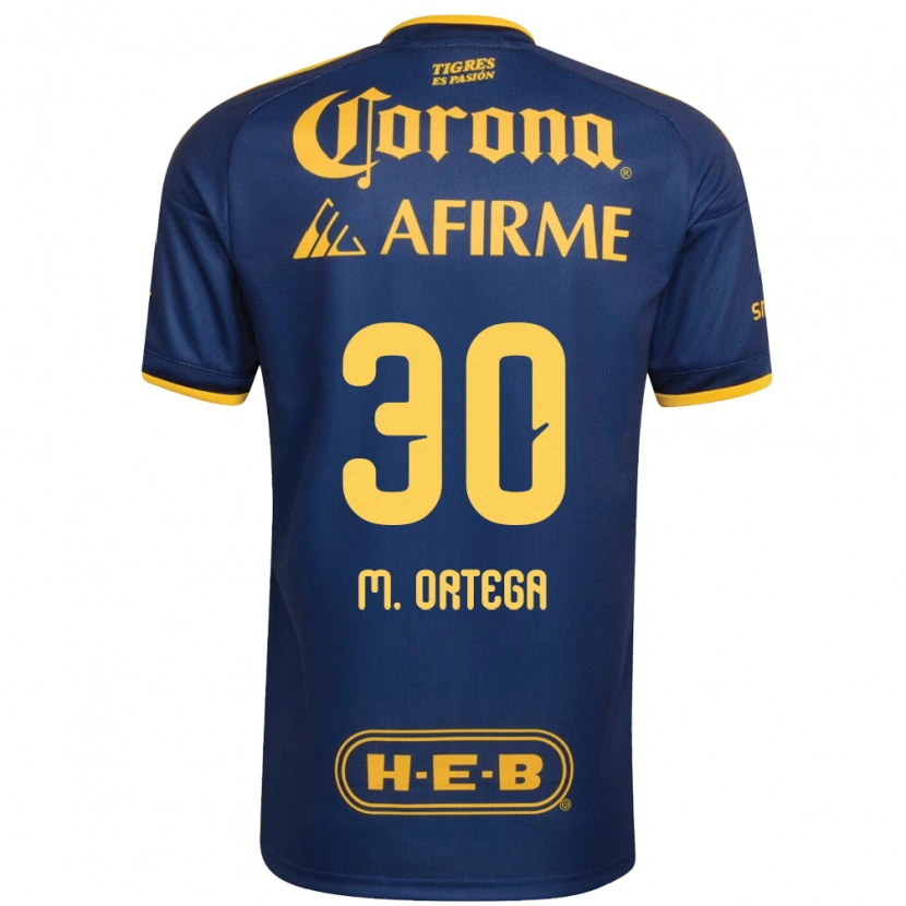 Danxen Mujer Camiseta Miguel Ortega #30 Azul Real Amarillo 2ª Equipación 2026/27 La Camisa México