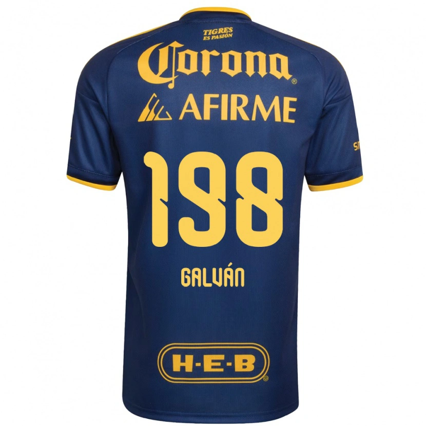 Danxen Mujer Camiseta Isac Galván #198 Azul Real Amarillo 2ª Equipación 2026/27 La Camisa México