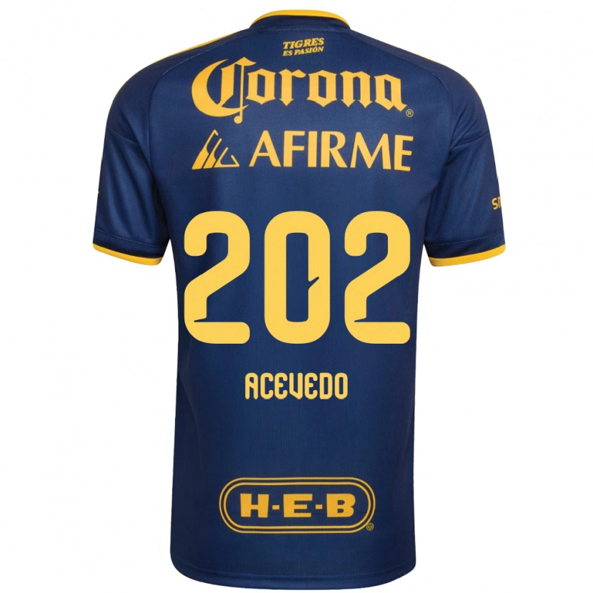 Danxen Mujer Camiseta José Acevedo #202 Azul Real Amarillo 2ª Equipación 2026/27 La Camisa México