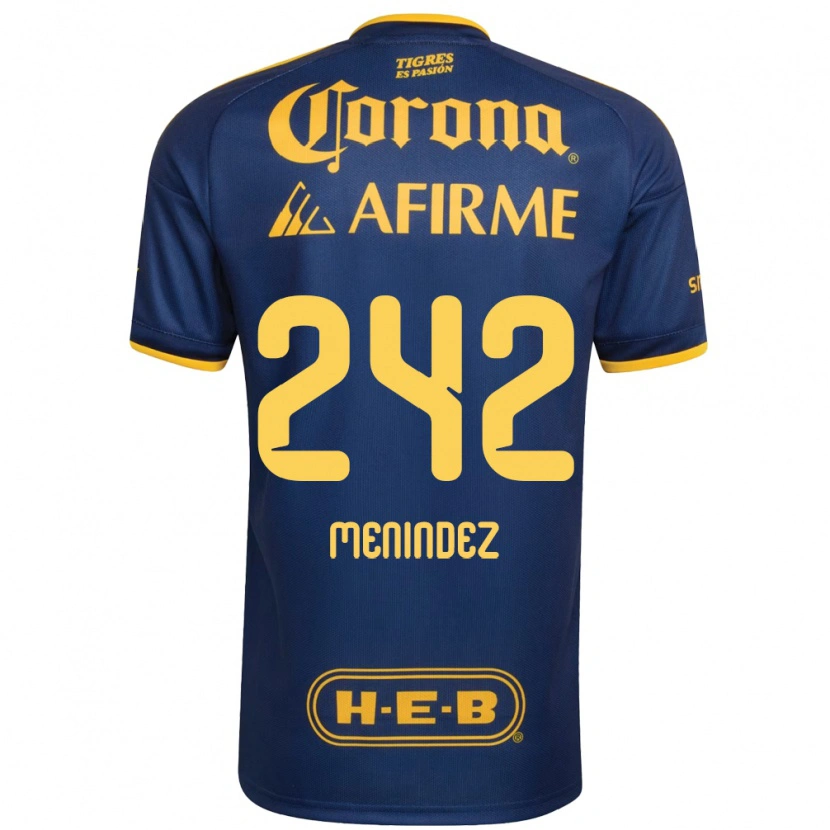 Danxen Mujer Camiseta Jonathan Menindez #242 Azul Real Amarillo 2ª Equipación 2026/27 La Camisa México
