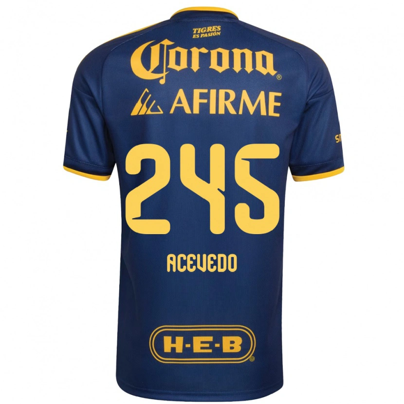 Danxen Mujer Camiseta Kevin Acevedo #245 Azul Real Amarillo 2ª Equipación 2026/27 La Camisa México
