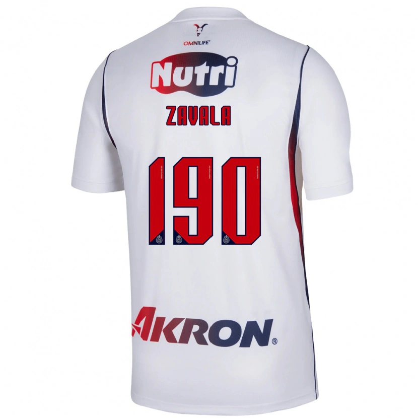 Danxen Mujer Camiseta Juan Zavala #190 Blanco Azul Marino Rojo 2ª Equipación 2026/27 La Camisa México