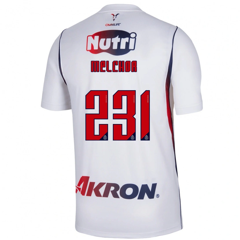 Danxen Mujer Camiseta Oziel Melchor #231 Blanco Azul Marino Rojo 2ª Equipación 2026/27 La Camisa México