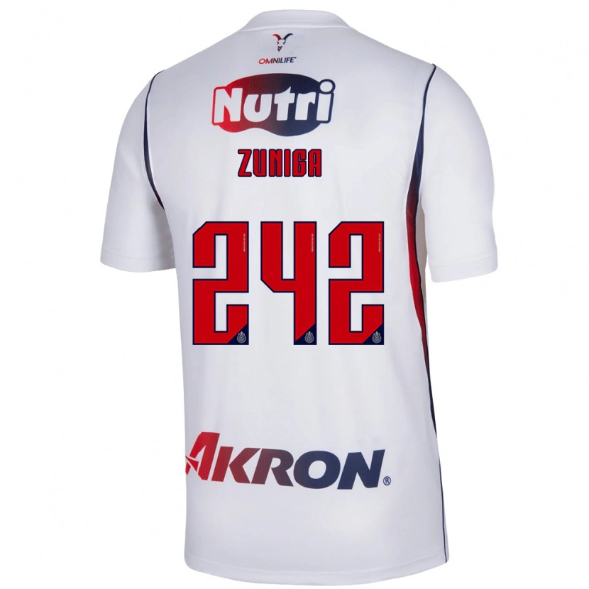 Danxen Mujer Camiseta Landon Zuniga #242 Blanco Azul Marino Rojo 2ª Equipación 2026/27 La Camisa México