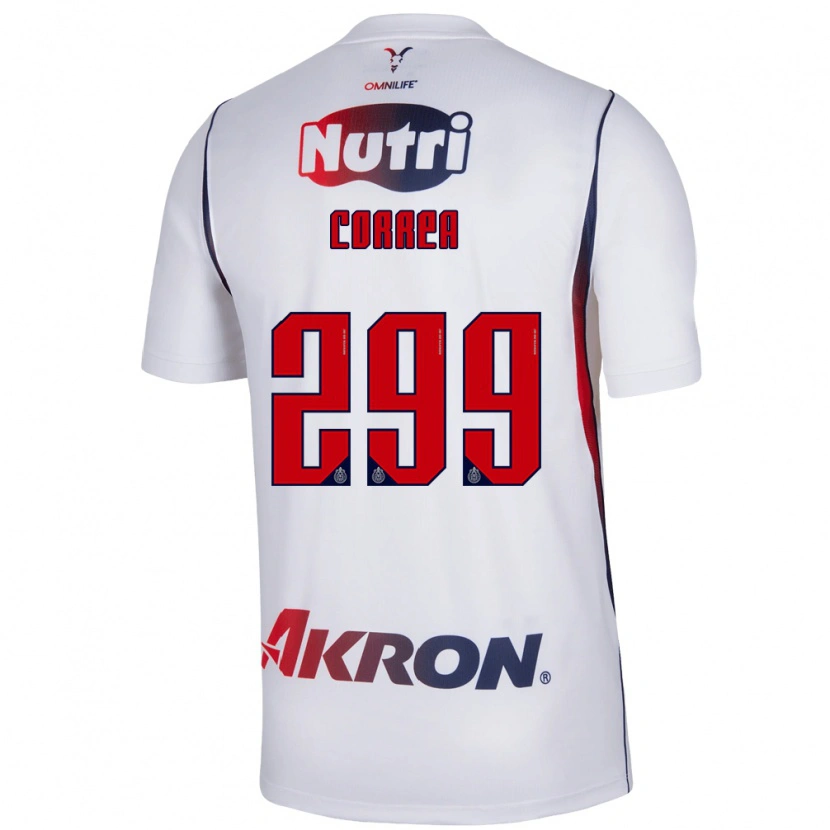 Danxen Mujer Camiseta Aarón Correa #299 Blanco Azul Marino Rojo 2ª Equipación 2026/27 La Camisa México