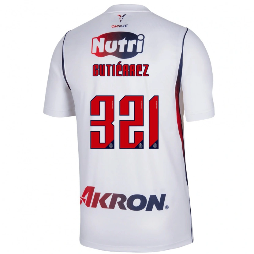 Danxen Mujer Camiseta Axel Gutiérrez #321 Blanco Azul Marino Rojo 2ª Equipación 2026/27 La Camisa México