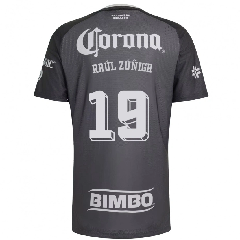 Danxen Mujer Camiseta José Raúl Zúñiga #19 Gris Blanco Negro 2ª Equipación 2026/27 La Camisa México