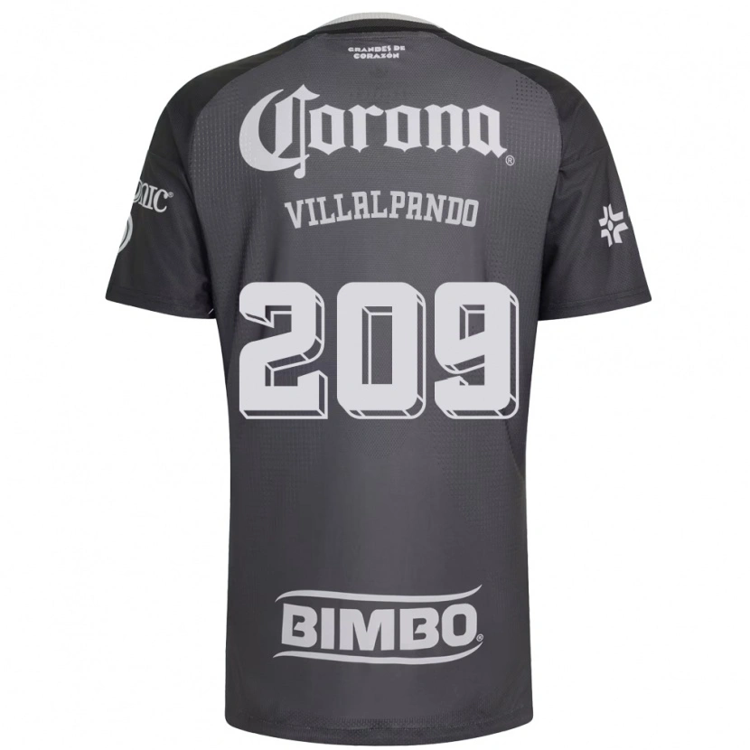 Danxen Mujer Camiseta Sergio Villalpando #209 Gris Blanco Negro 2ª Equipación 2026/27 La Camisa México