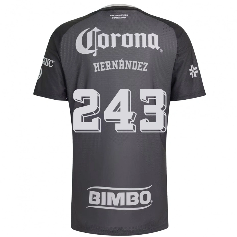 Danxen Mujer Camiseta Eduardo Hernández #243 Gris Blanco Negro 2ª Equipación 2026/27 La Camisa México