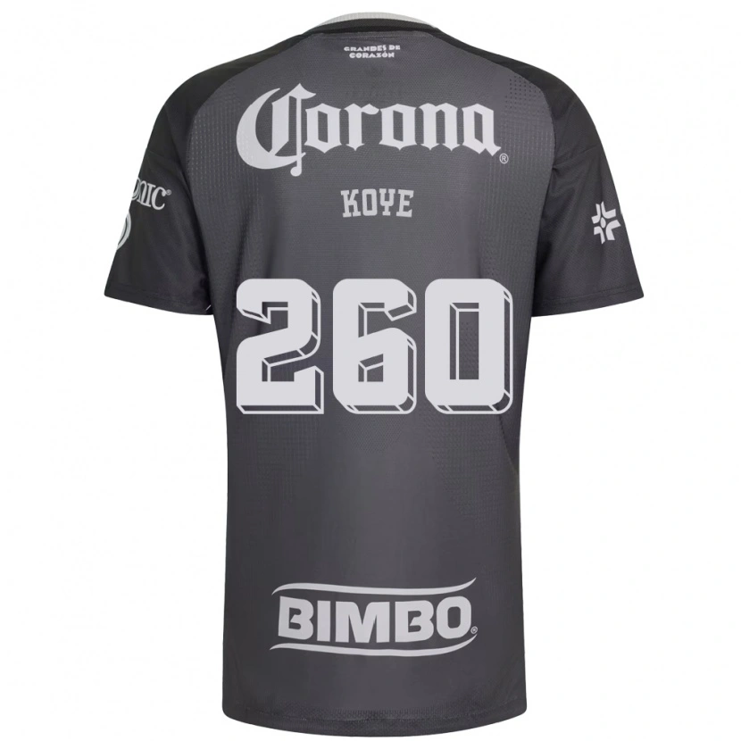 Danxen Mujer Camiseta Julián Koye #260 Gris Blanco Negro 2ª Equipación 2026/27 La Camisa México