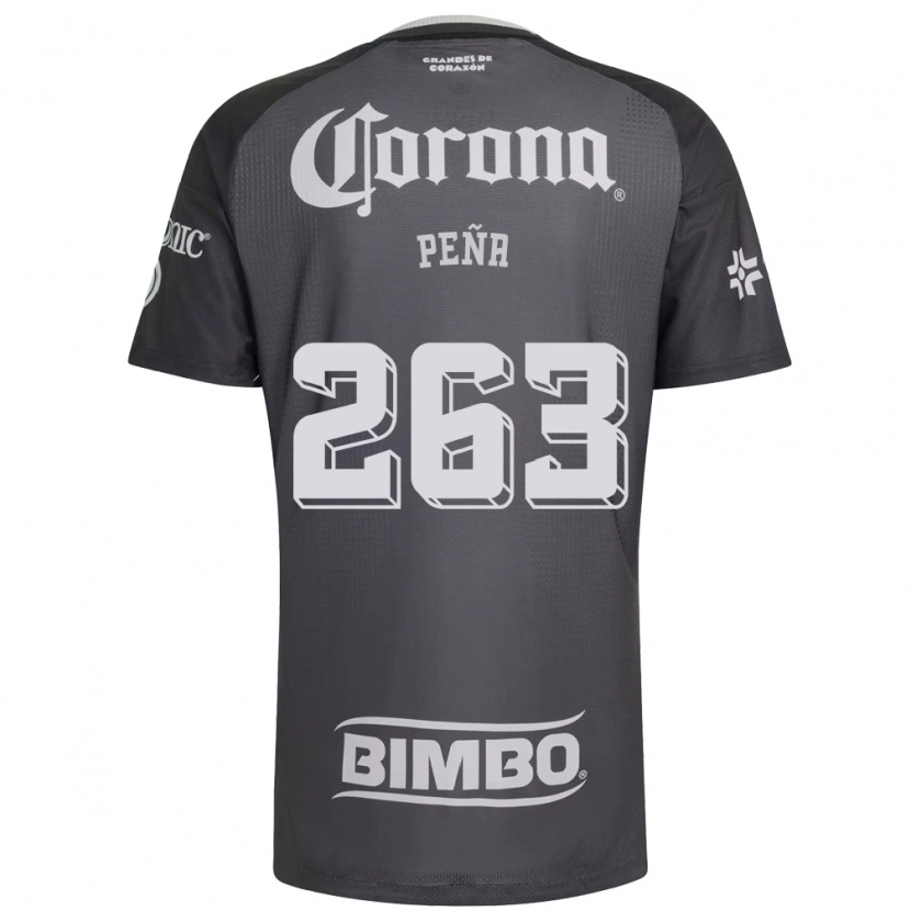 Danxen Mujer Camiseta Nicolás Peña #263 Gris Blanco Negro 2ª Equipación 2026/27 La Camisa México