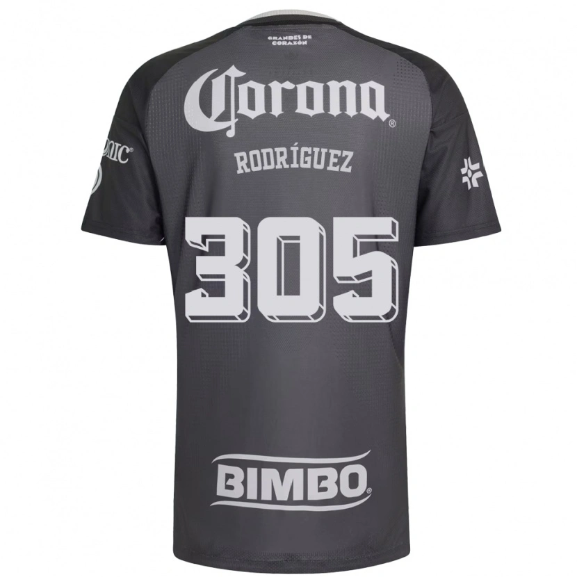 Danxen Mujer Camiseta Bryan Rodríguez #305 Gris Blanco Negro 2ª Equipación 2026/27 La Camisa México