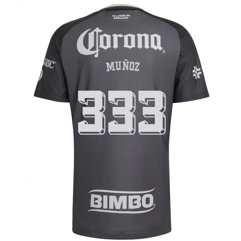 Danxen Mujer Camiseta Aarón Muñoz #333 Gris Blanco Negro 2ª Equipación 2026/27 La Camisa México