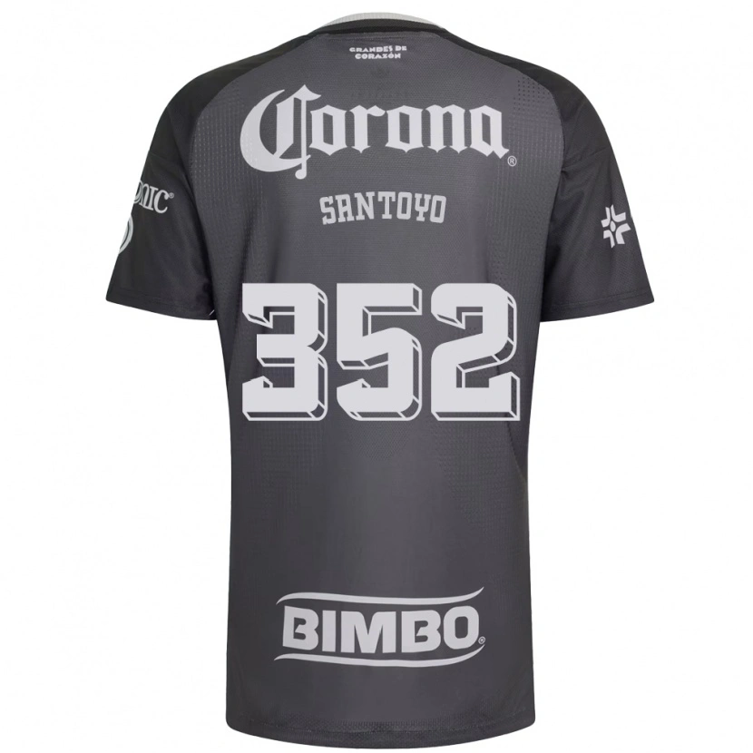 Danxen Mujer Camiseta Julio Santoyo #352 Gris Blanco Negro 2ª Equipación 2026/27 La Camisa México